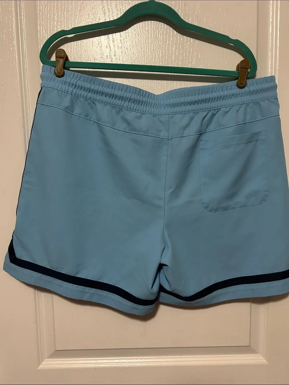 Source Unknown Light Blue Athletic Shorts with Navy Trim